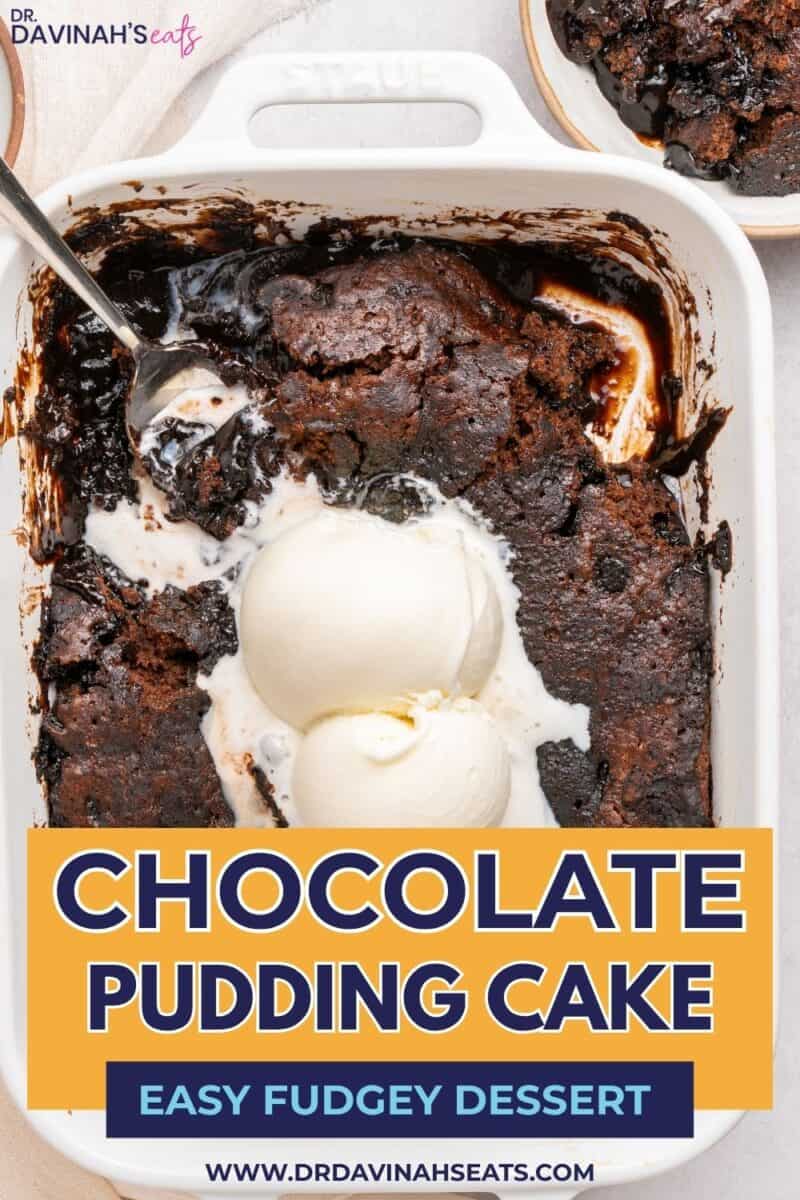 Hot fudge pudding cake with a moist chocolate cake and warm fudgy bottom layer