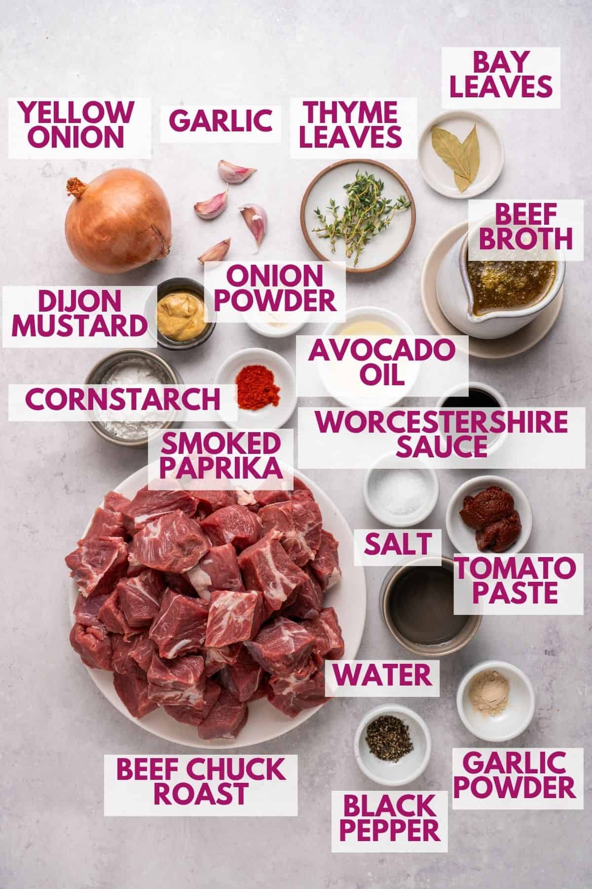 ingredients to make beef tips and gravy in slow cooker